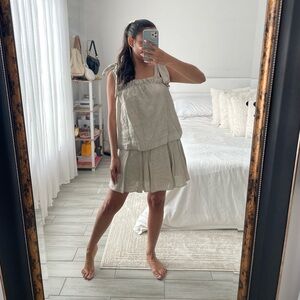 J.Crew Beige Linen Skirt Set